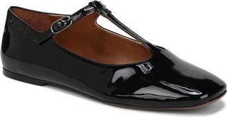 Franco Sarto Marylee T-Strap Flat in Black at Nordstrom, Size 6.5