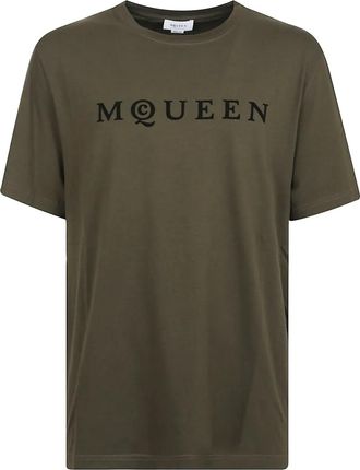 Alexander McQueen T-shirt con logo - Verde