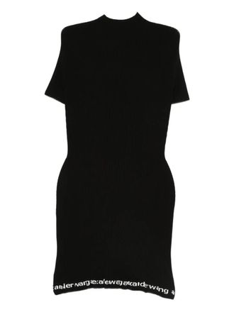 Alexander Wang Ribbed Short-Sleeve Fitted Dress Clothing