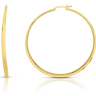 Roberto Coin Oro Classic Knife Edge Hoop Earrings in Yg at Nordstrom