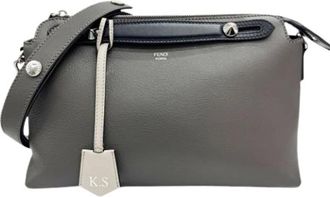 Fendi Pre-owned Cross Body Bags, female, Gray, Size: ONE SIZE Pre-owned Leather Cross Body Bag