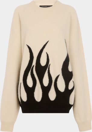 Frenckenberger Sylvie Fleury Flame Cashmere R-Neck Sweater Size: L