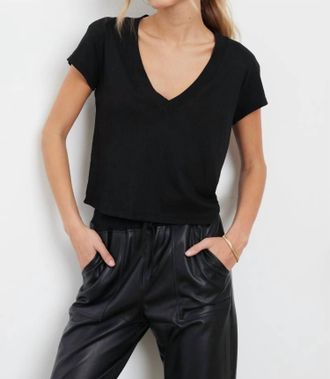 La Made Suri Organic Deep V Tee In Black