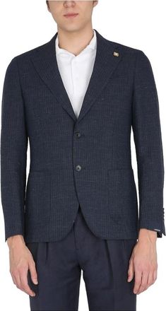 Lardini Single-Breasted Jasje - Heren - Blazers - Blauw - 2XL - Jassen