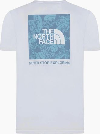 The North Face Mens The North Face Mens T Shirts Box Exploration Crew Neck Graphic Print Summer Tee - White - Size: 38