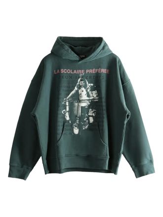 Enfants Riches Deprimes graphic-print pouch-pocket hoodie - men - Fabric - S - Green