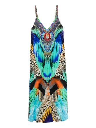 Camilla Midi-jurk met grafische print - Groen