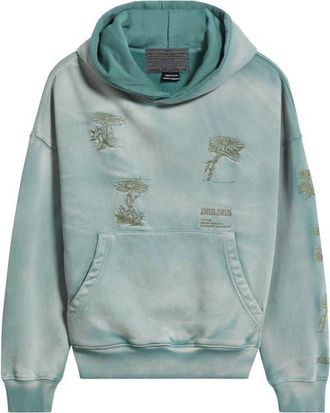 Jungles Hard Times Fleece Hoodie in Green at Nordstrom, Size X-Large