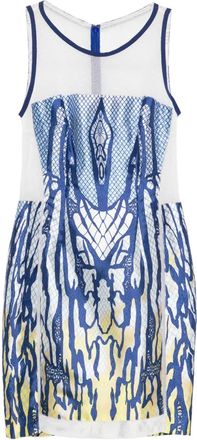 Gemy Maalouf Mini-jurk met mesh vlakken - Blauw