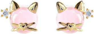 Girls Crew Kitty Kat Stud Earrings in Gold at Nordstrom