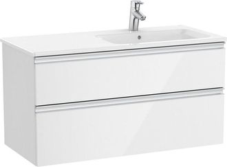 Roca Roca - Pack Unik mueble base de 2 cajones + lavabo the gap Color: Fresno nórdico - Medidas: 805x460x537 mm - Posición del lavabo: Izquierda