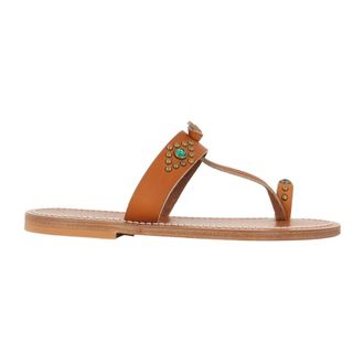 K.Jacques Flat Sandals, female, Brown, Size: 10 US Ganges Mule
