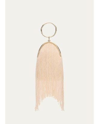 Jimmy Choo London Raindrops Pearly Fringe Top-Handle Bag