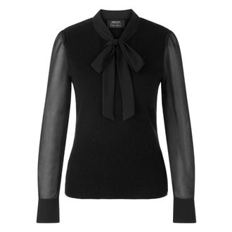 Marc Cain Blouses, female, Black, M, Black Jumper ZC 41.38 M30