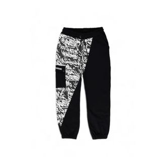 Sprayground Sprayground, Broeken, Heren, Zwart, M, Katoen, Zwarte Graphic Trainingsbroeken