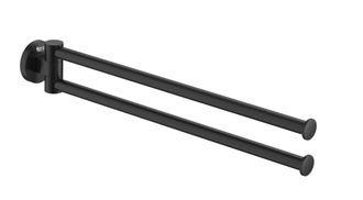 Roca Roca - Toallero Doble Giratorio De 432 Mm Round Hotels Color: Negro Mate
