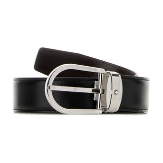 Montblanc Belts, male, Black, Size: ONE SIZE Meisterst&uuml;ck Horseshoe Leather 30 mm Reversible Belt