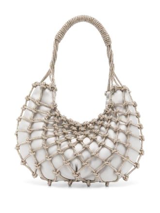 Rosantica Nodi Fluffy tote bag - women - Rhinestone/Fabric - One Size - Gold