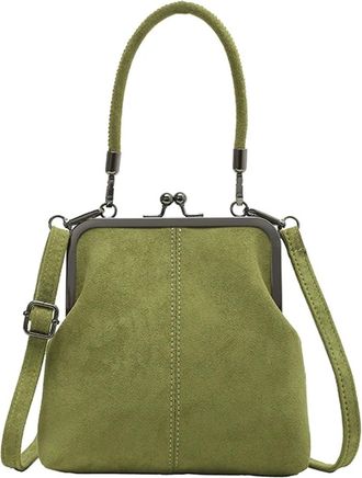 Generic Compatible For Womens Retro Frosted Splice Handbag Large Leisure Travel Trip Shopping Work Commuting Crossbody Shoulder Bag Elegant Clutch(Green)