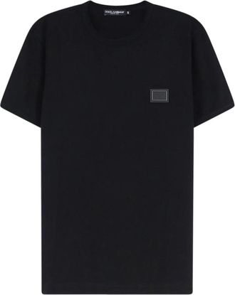Dolce & Gabbana T-shirt met ronde hals - Heren - T-shirts - Zwart - XL - Katoen - Tops