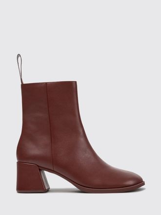 Camper Kora Smooth Leather Ankle Boots with Block Heel and Side Zip