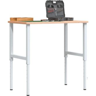 vidaXL vidaXL Banco da Lavoro 100x60x(71,5-98) cm Legno Faggio Rettangolare