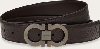 Ferragamo Men Reversible and adjustable Gancini belt Brown