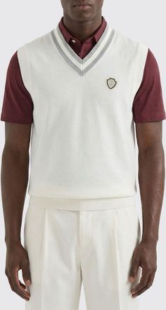 Brunello Cucinelli Gilet in maglia di cotone con stemma Brunello Cucinelli