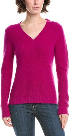 Forté Cashmere Thermal Piped V-Neck Cashmere Sweater