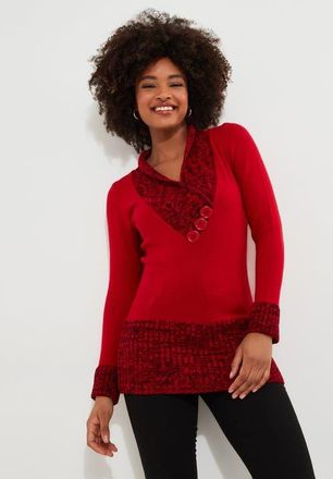 Joe Browns Button Cable Sweater in Classic Red at Nordstrom, Size Large