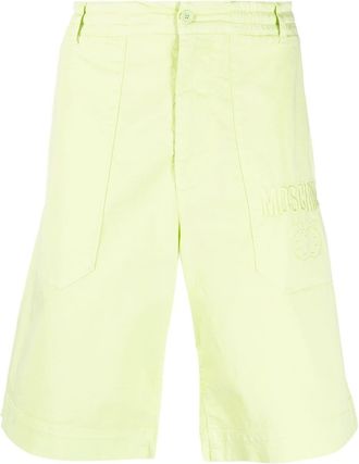 Moschino embroidered-logo detail shorts - men - Cotton/Spandex/Elastane - 50 - Green