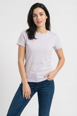 Boss Orange by Hugo Boss T-Shirt BOSS ORANGE Esogo Premium Damenmode, Damen, Gr. XL (42), light, pastel lila 533, Single Jersey, Obermaterial: 100% Baumwolle, unifarben, slim 