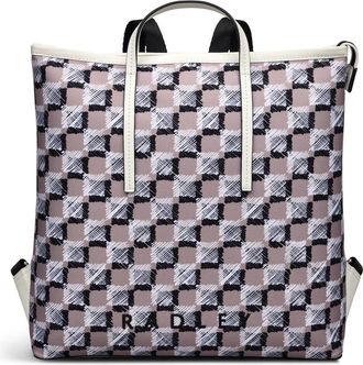 Radley London Latte Medium Ziptop Backpack Addison Check SS25 Radley London