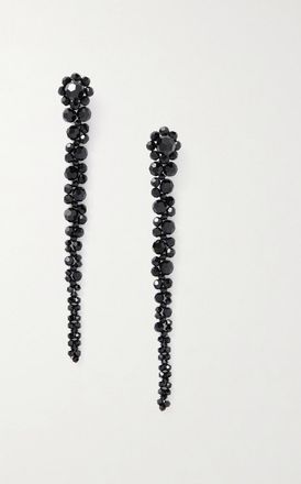 Simone Rocha Orecchini In Metallo Dorato Con Cristalli Drip - Nero
