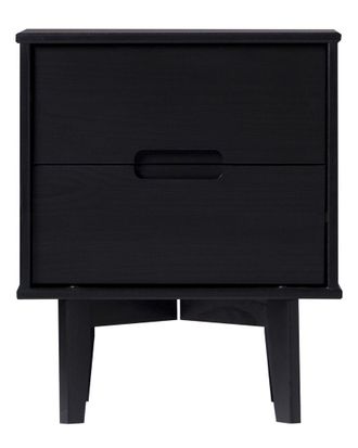 Walker Edison 2-Drawer Groove Handle Solid Wood Nightstand