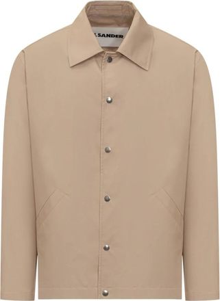 Jil Sander Logo Jacket - Heren - Zomerjassen - Beige - XL - Katoen - Jassen