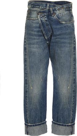 R13 Blue Cross Over Jeans