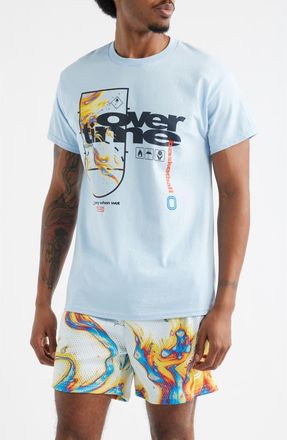 Overtime Splash Cotton Graphic T-Shirt in Blue at Nordstrom, Size Xx-Large