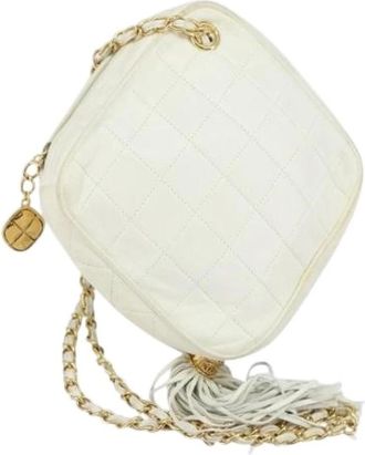 Chanel Pre-owned Cross Body Bags, female, White, Size: ONE SIZE Pre-owned Vintage Cross Body Bag