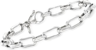 Ross-Simons Italian Sterling Silver Paper Clip Link Bracelet