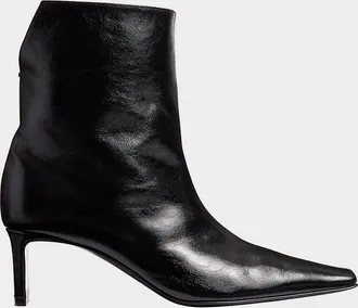 Khaite Ona Leather Stiletto Ankle Boots