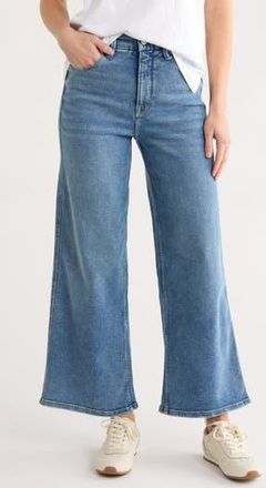 Good American Good Skate Wide Crop Jeans in Blue541 at Nordstrom Rack, Size 10