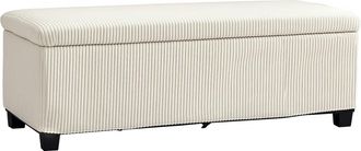 HOMCOM Storage Ottoman with Lid - 112cm Bench Chest Box - Beige | TJ Hughes