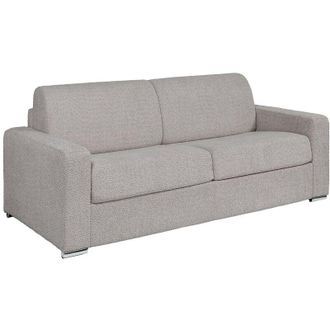 Vente-Unique Vente-unique - Divano letto 4 posti a ribalta Posto letto 160 cm Materasso 14 cm in bouclette Grigio - calito