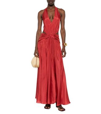 Zimmermann Red Halter Neck Long Dress