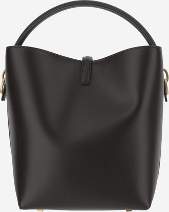 Saint Laurent Womens Glossy Leather Bag Dark Grey Shoulder