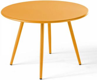 Oviala Oviala - Tavolino da giardino rotondo in metallo giallo di 50 cm - Palavas