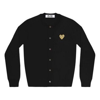 Comme Des Garçons (WMNS) COMME des GARCONS PLAY Cardigan Gold Emblem Black AZ-N049-051-1