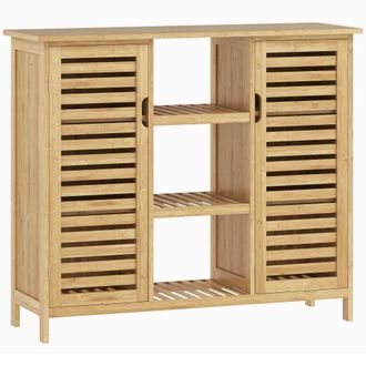 HOMCOM Mueble Zapatero 100x33x86 cm Madera Natural