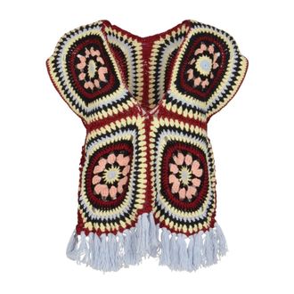 La DoubleJ V-neck Knitwear, female, Multicolor, S/M, Colorful Crochet Top